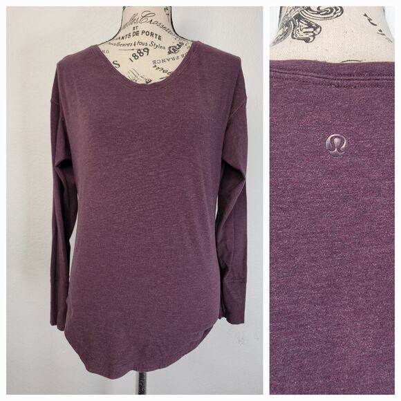 Lululemon Basic Tee Womens 6/8 Plump Relaxed Long Sleeves - Picture 1 of 8